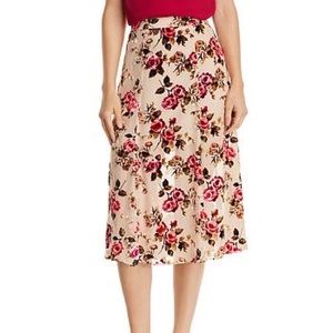 NWT Alice & Olivia Athena velvet floral silk skirt